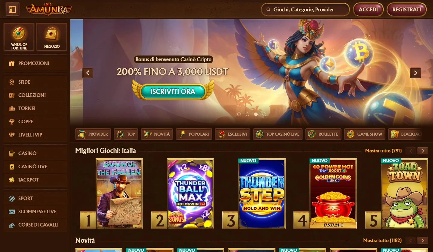 casino google pay: la pagina principale di AmunRa